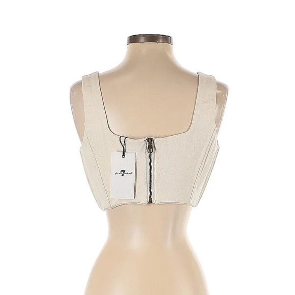 NWT 7 for all mankind cream denim crop top - Picture 2 of 5